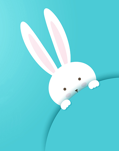 Happy Easter background with cute bunny design